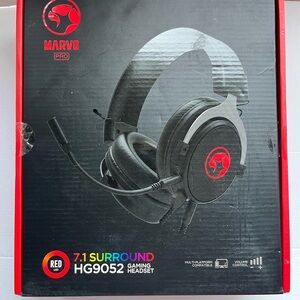 Marvo Pro HG9052 Black with Red LED 7.1 Surround Multi-Platform Gaming Headset